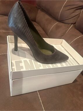 BCBGeneration Pointed Toe High Heel Pump in Brown Croc-Emboss